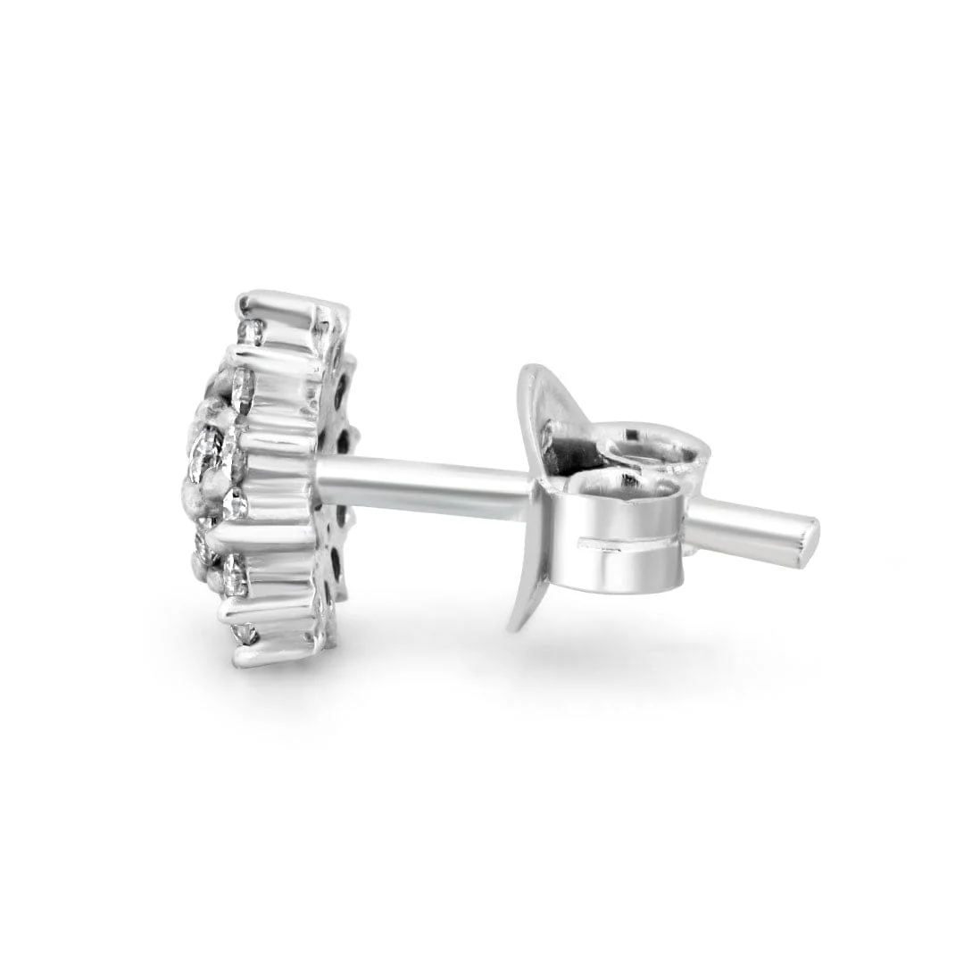 Zarkan Beauty Floral Silver Studs - Image 4