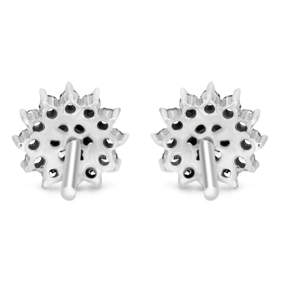 Zarkan Beauty Floral Silver Studs - Image 5
