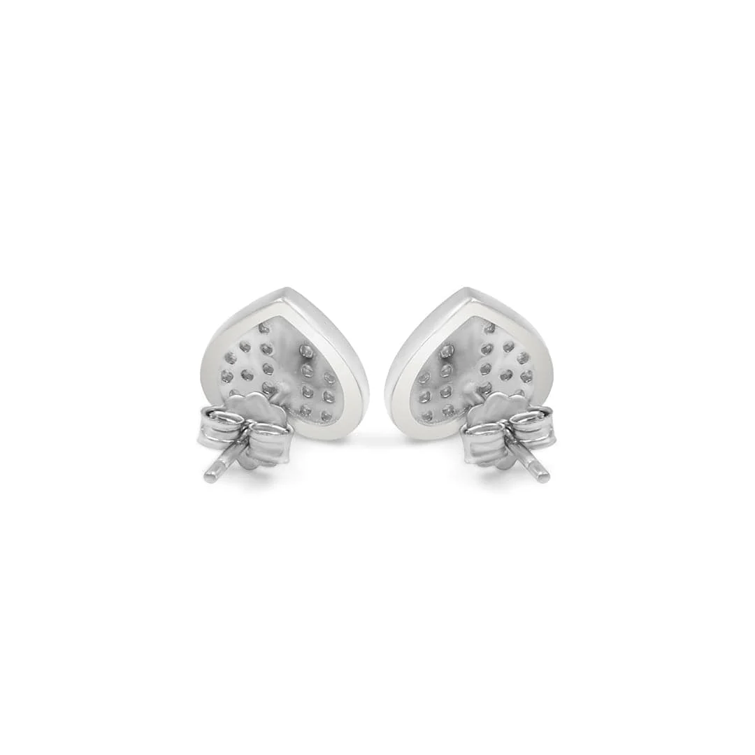 Zarkan Double Drop Heart Minimal Silver Earrings - Image 5