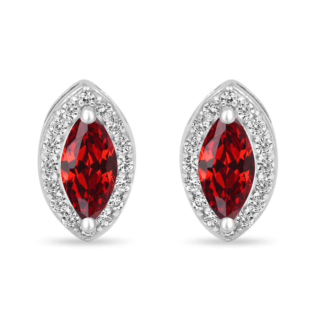 Zarkan Eye of The Queen Red Silver Jewelry Set - Image 4