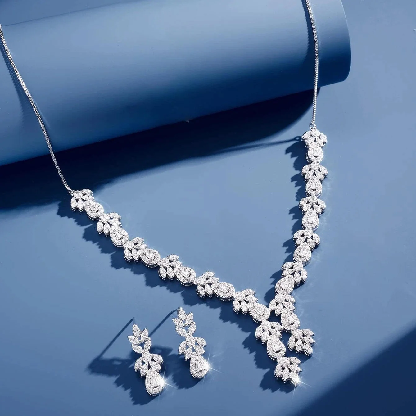 Hallmark Silver American Diamond Wedding Party Jewelry Set
