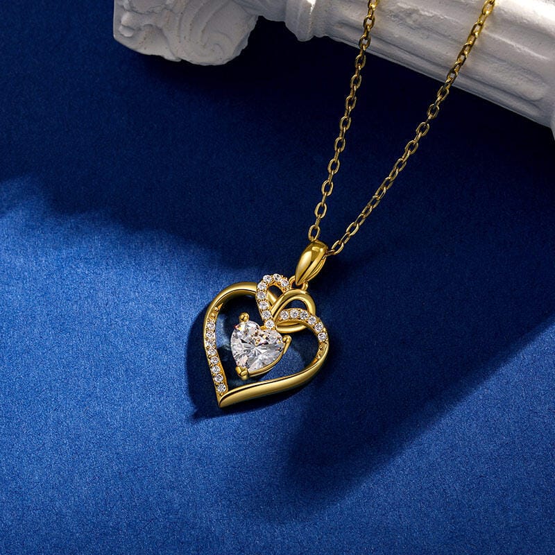 Hallmark Silver Classic Twist Heart Gold Plated Pendant