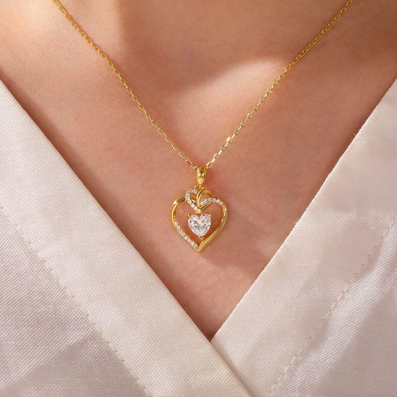 Hallmark Silver Classic Twist Heart Gold Plated Pendant - Image 2