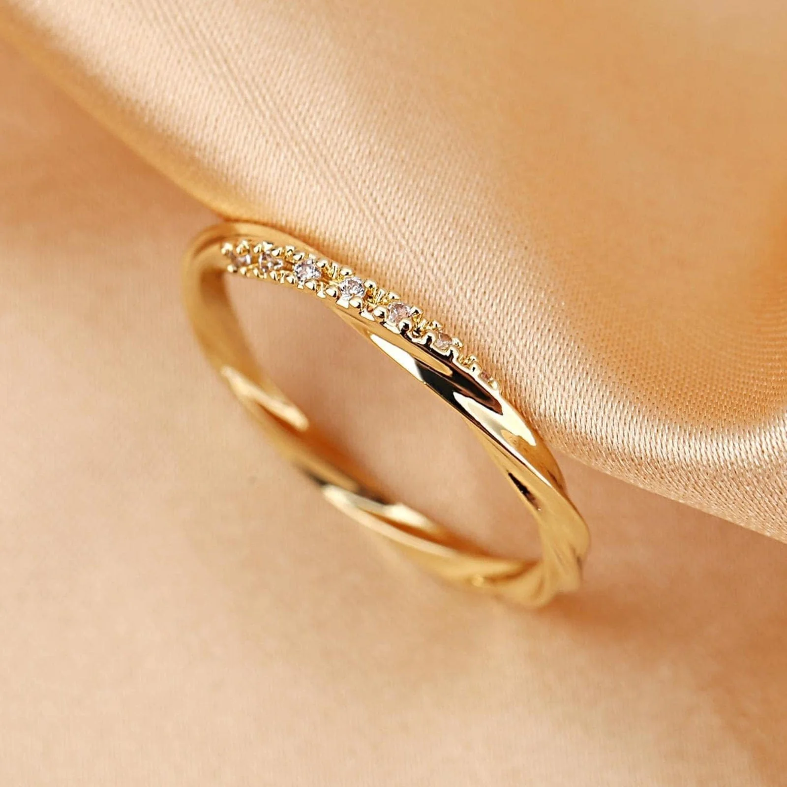Hallmark Silver Cubic Zirconia Twist Ring