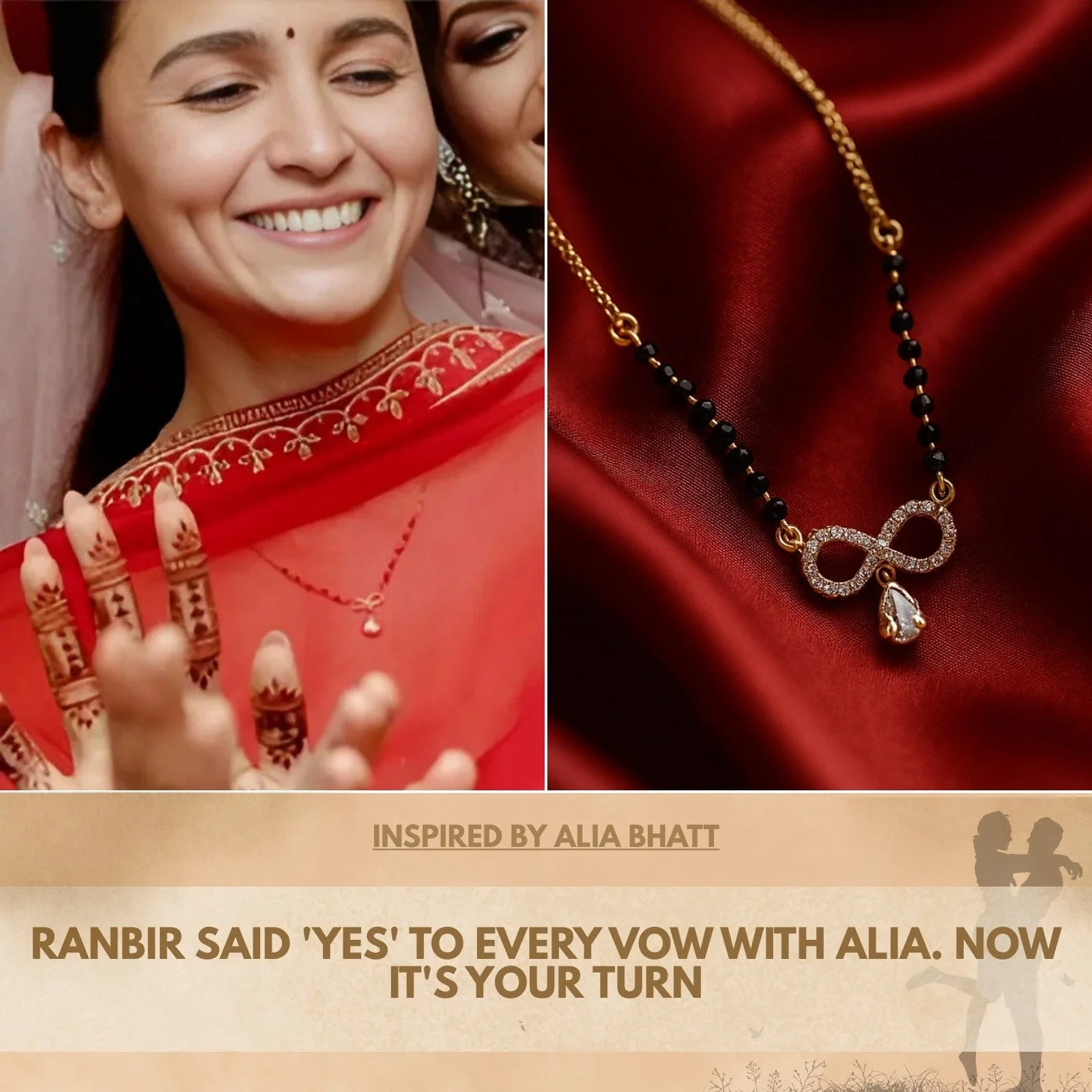 Hallmark Silver Gold Plated Mangalsutra Inspired By Alia Bhatt - Image 2