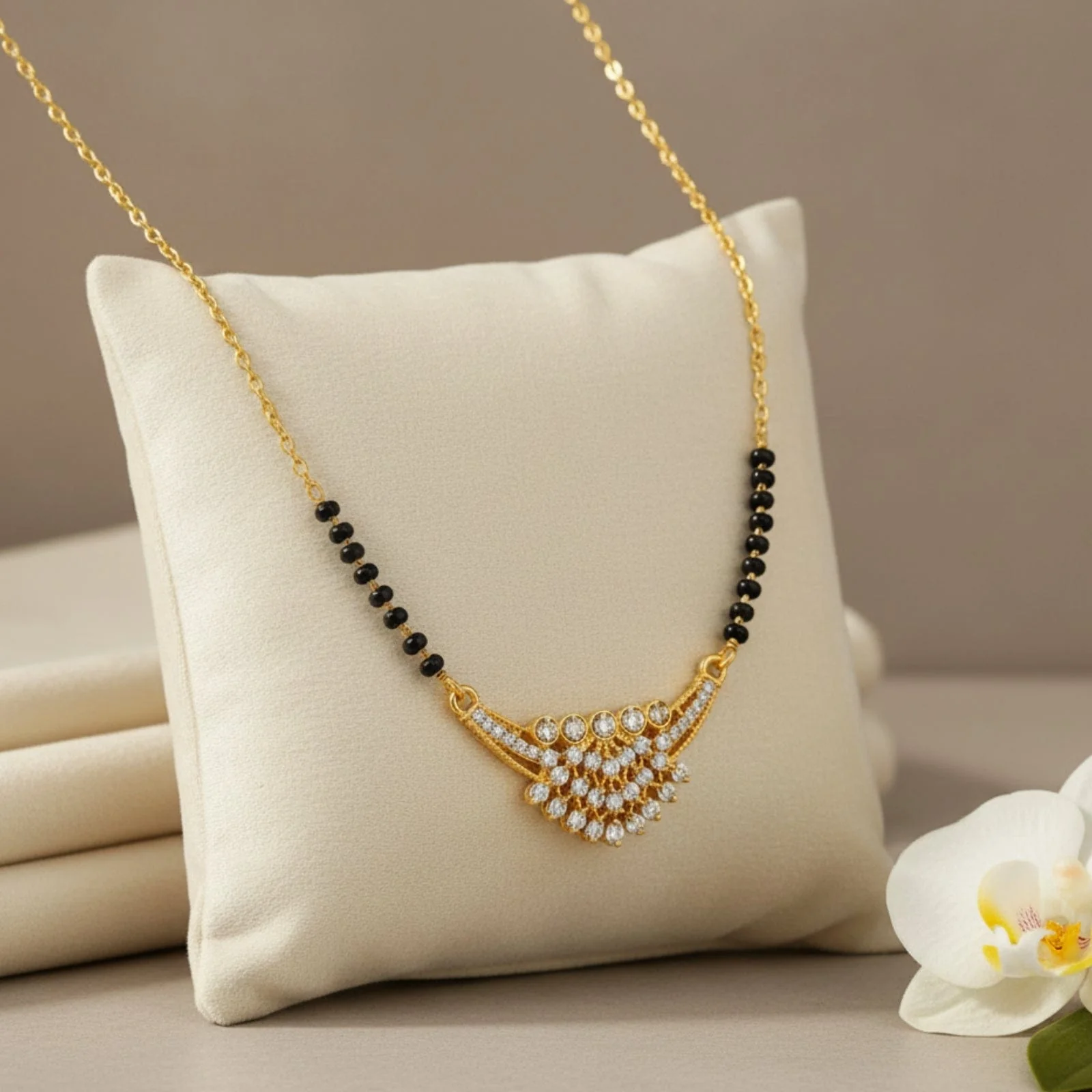 Hallmark Silver Gold Plated Saubhagyam Classic Mangalsutra