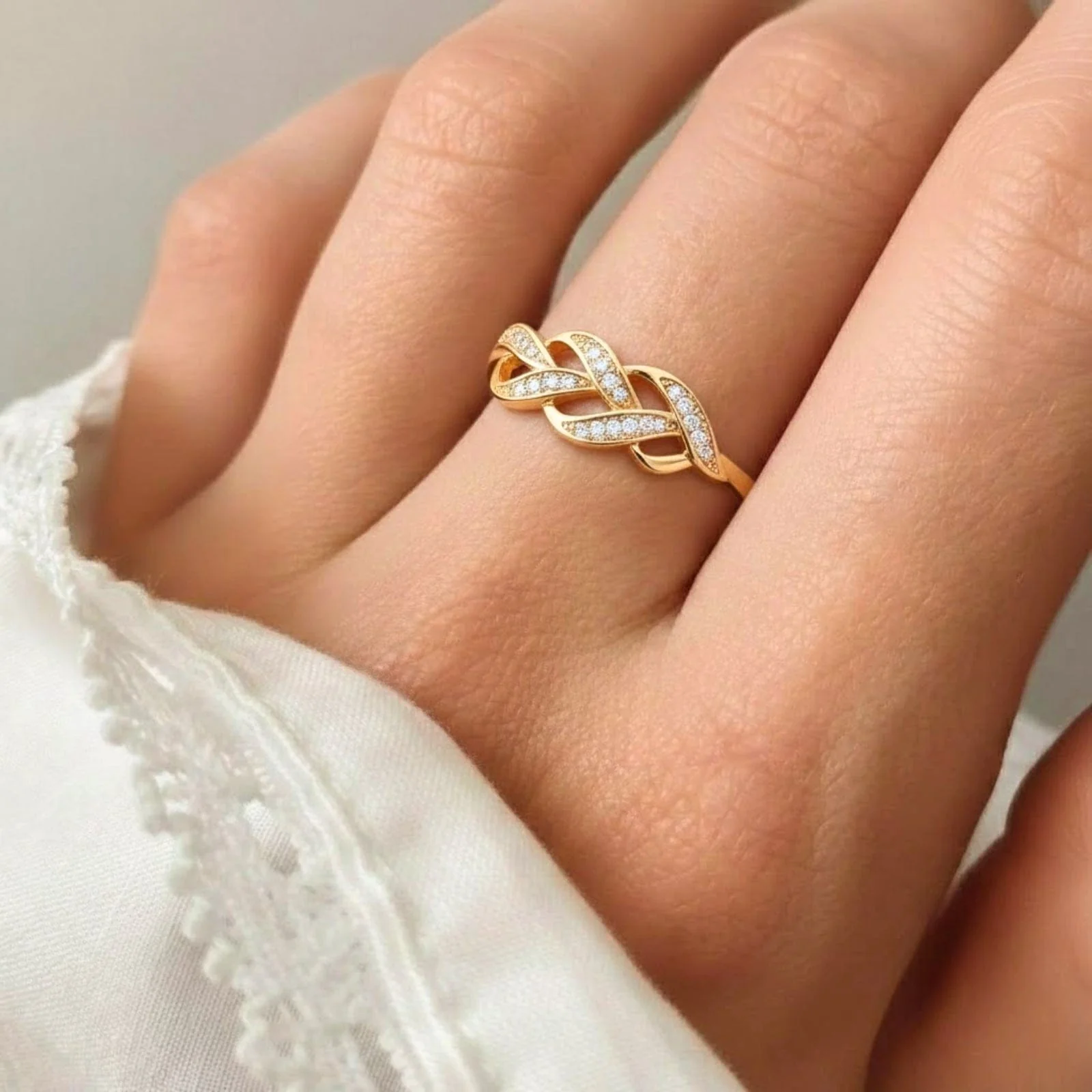 Hallmark Silver Love Band Gold Plated Ring - Image 2