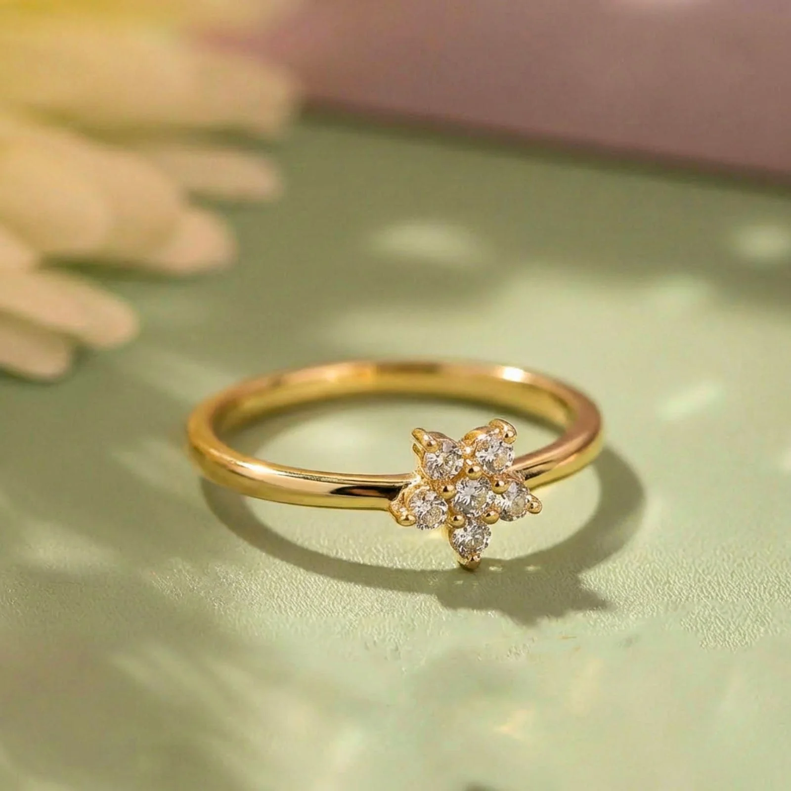 Hallmark Silver Minimal Star Gold Plated Ring