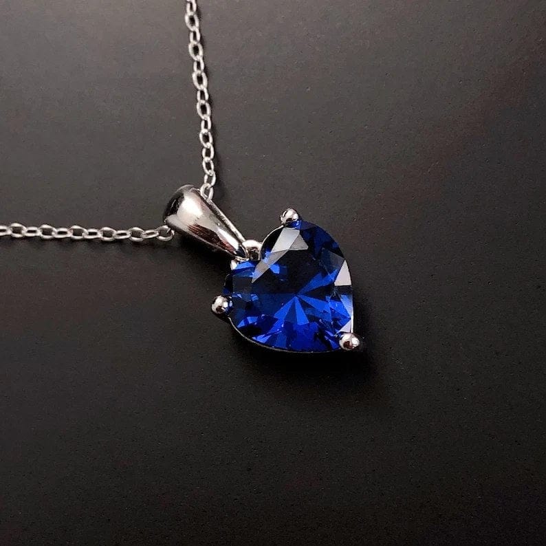 Hallmark Silver Sapphire Heart Pendant - Image 2