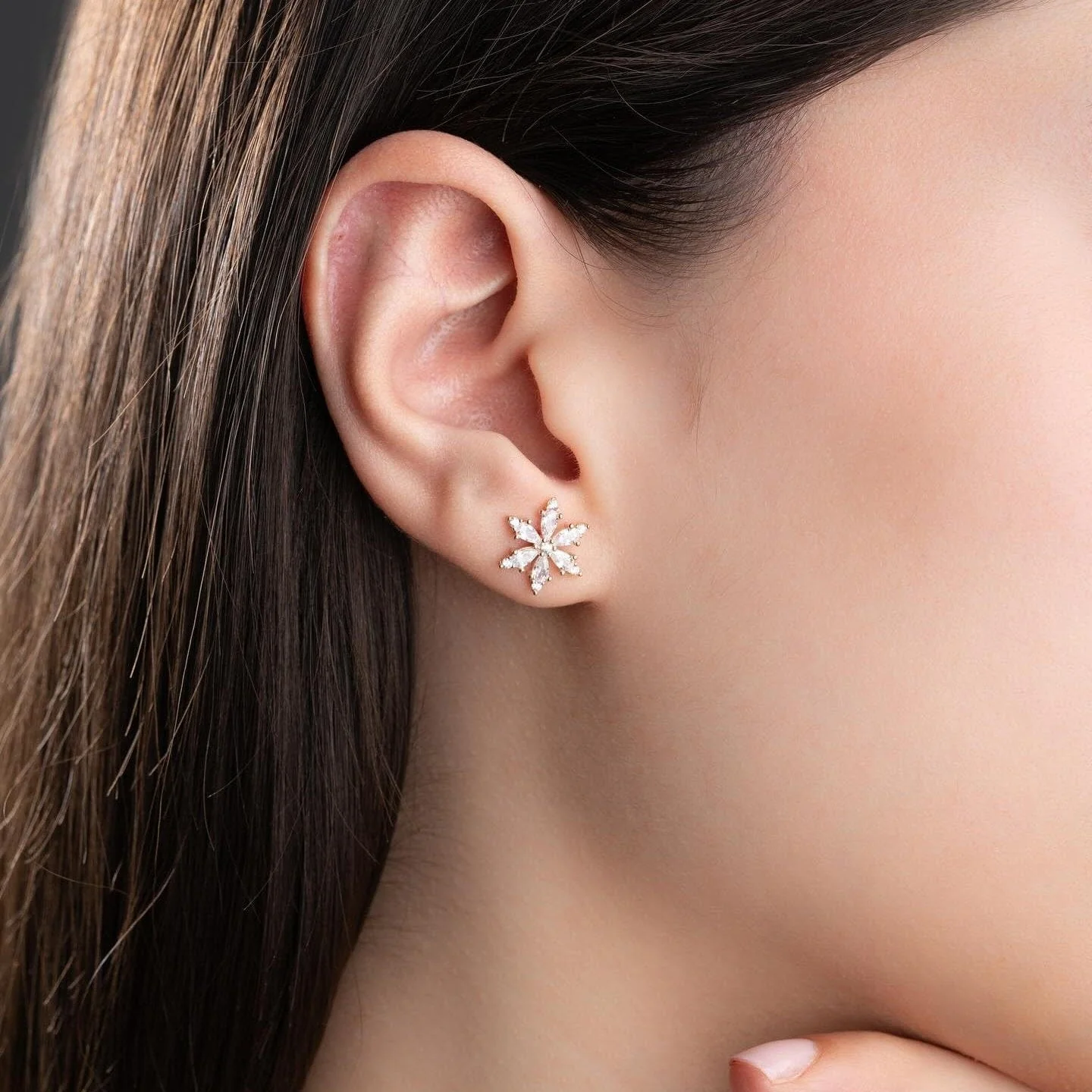 Hallmark Silver Sterling Camellia Flower Earrings - Image 3