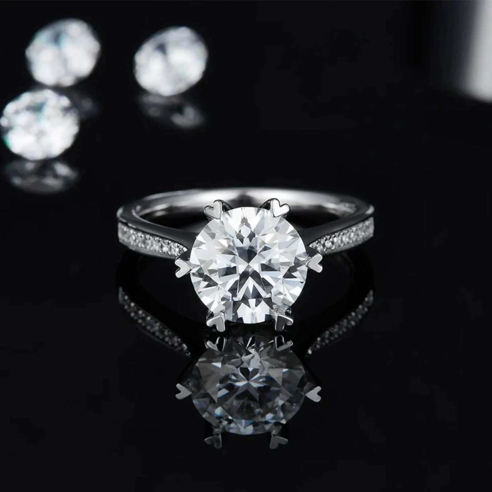 2 Carat Moissanite Diamond 925 Silver Minimal Solitaire Ring for women - Free Size