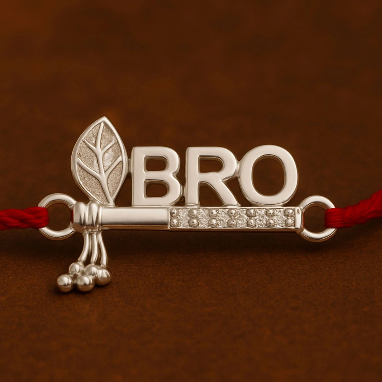 Zarkan Precious Silver Krishna Bansuri Rakhi For BRO With Roli Chawal - Image 2
