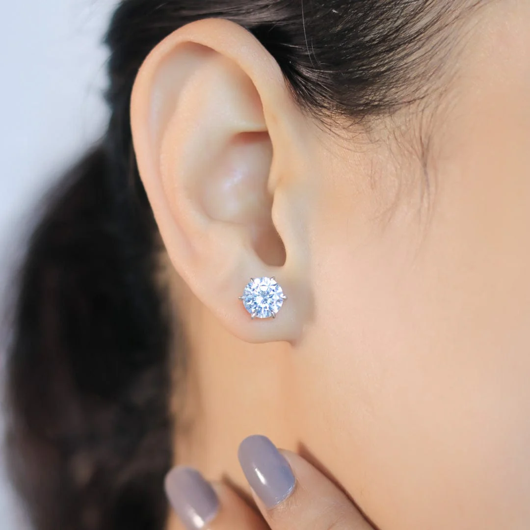 Zarkan Single Stone 925 Silver Earrings - Image 2