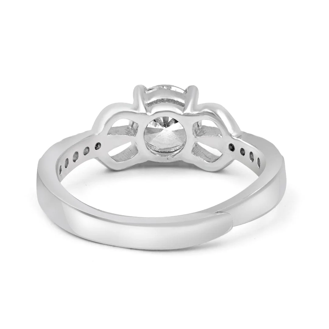 Zarkan Trident Silver Solitaire Ring - Image 5