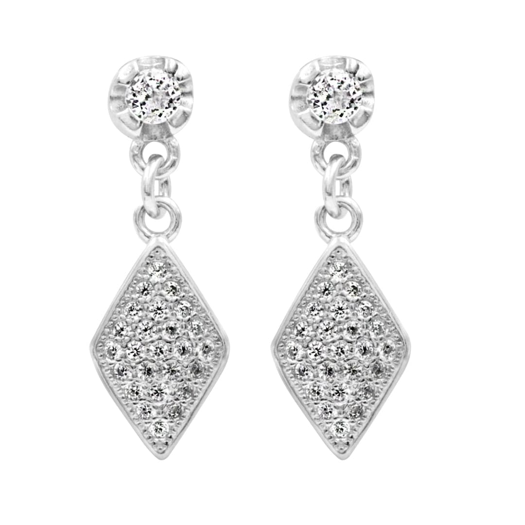 Zarkan Vintage Silver Drop Studs - Image 2