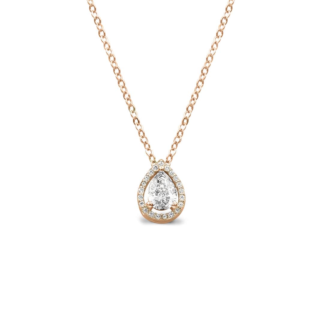 Zarkan Rose Gold Water Drop Shine Jewlery Set - Image 4