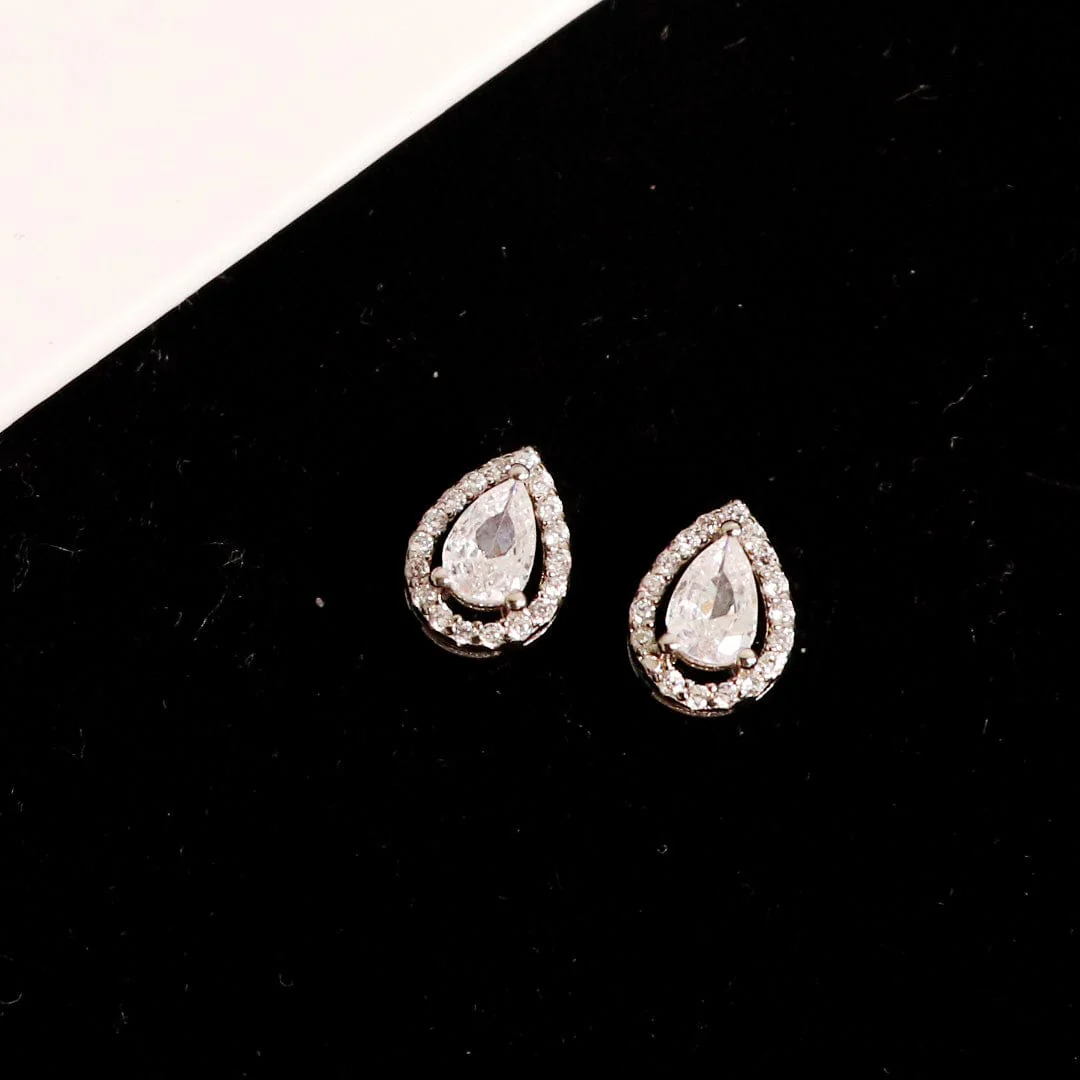 Zarkan Water Drop Silver Studs - Image 2