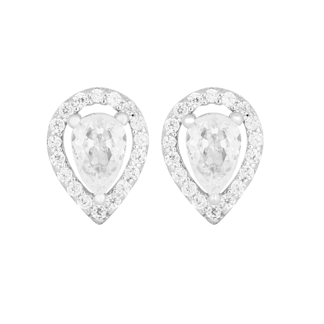 Zarkan Water Drop Silver Studs - Image 3