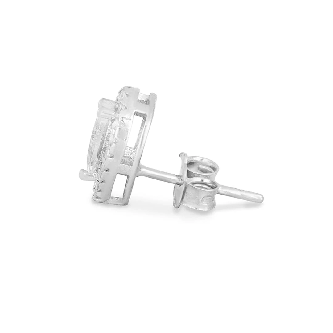 Zarkan Water Drop Silver Studs - Image 4