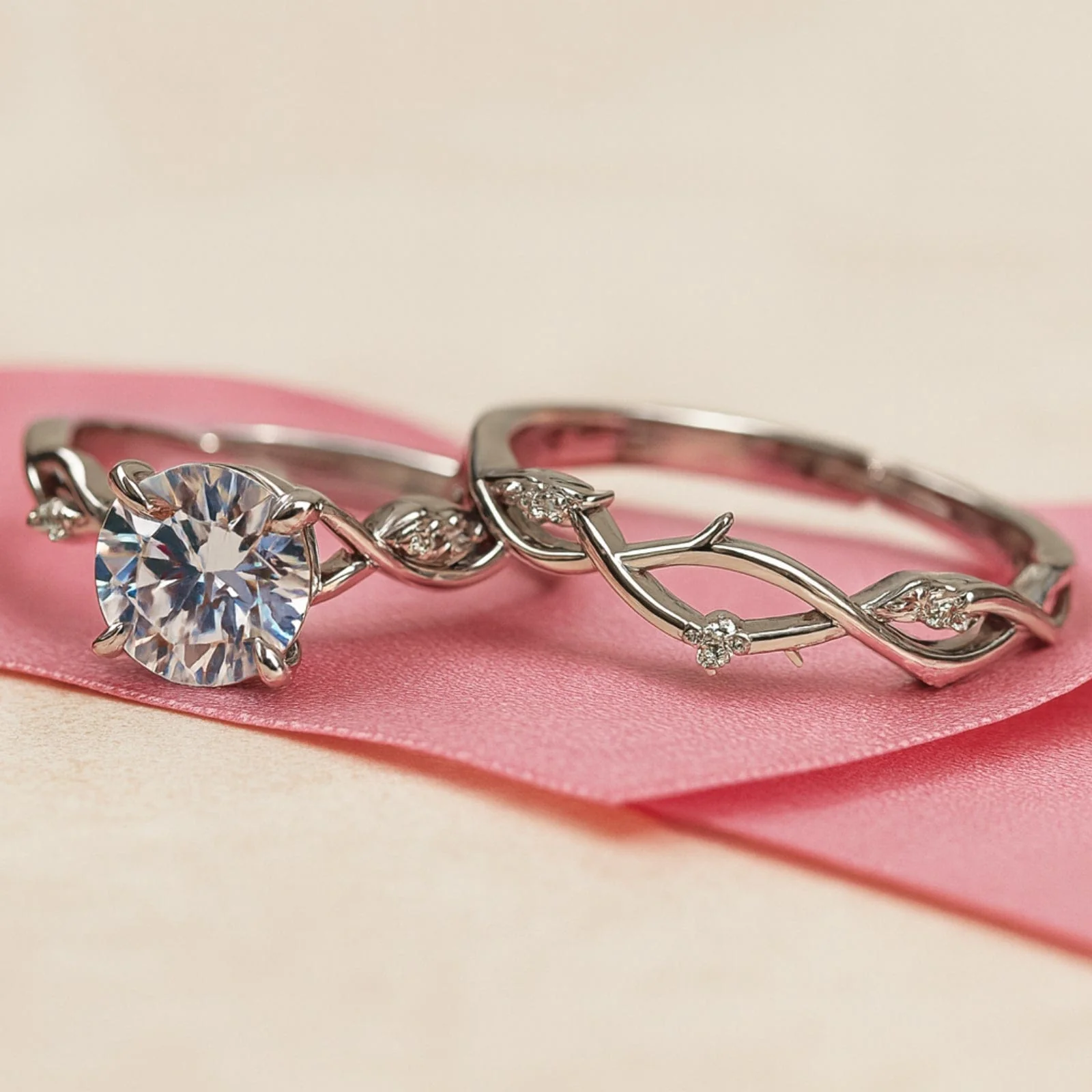 Zarkan 925 Hallmark Surreal Bond Pure Silver Adjustable Stackable Rings - Image 2