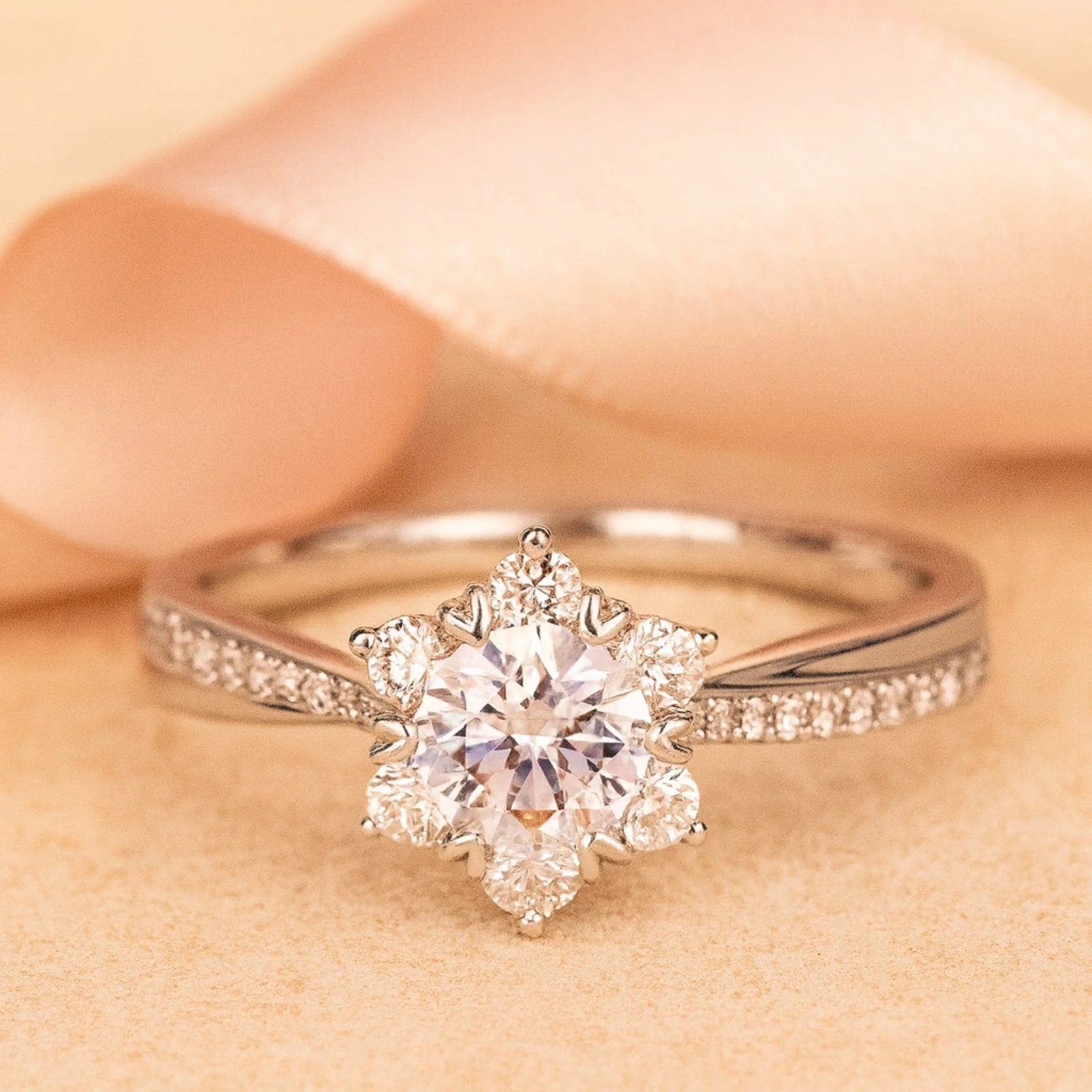 Zarkan 925 Hallmark Silver Sparkle Of Love Adjustable Ring