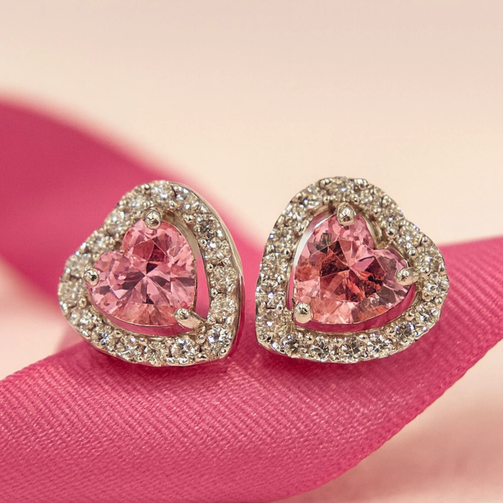 Zarkan 925 Hallmark Pink Power Diamond Pure Silver Pendant Set - Image 6