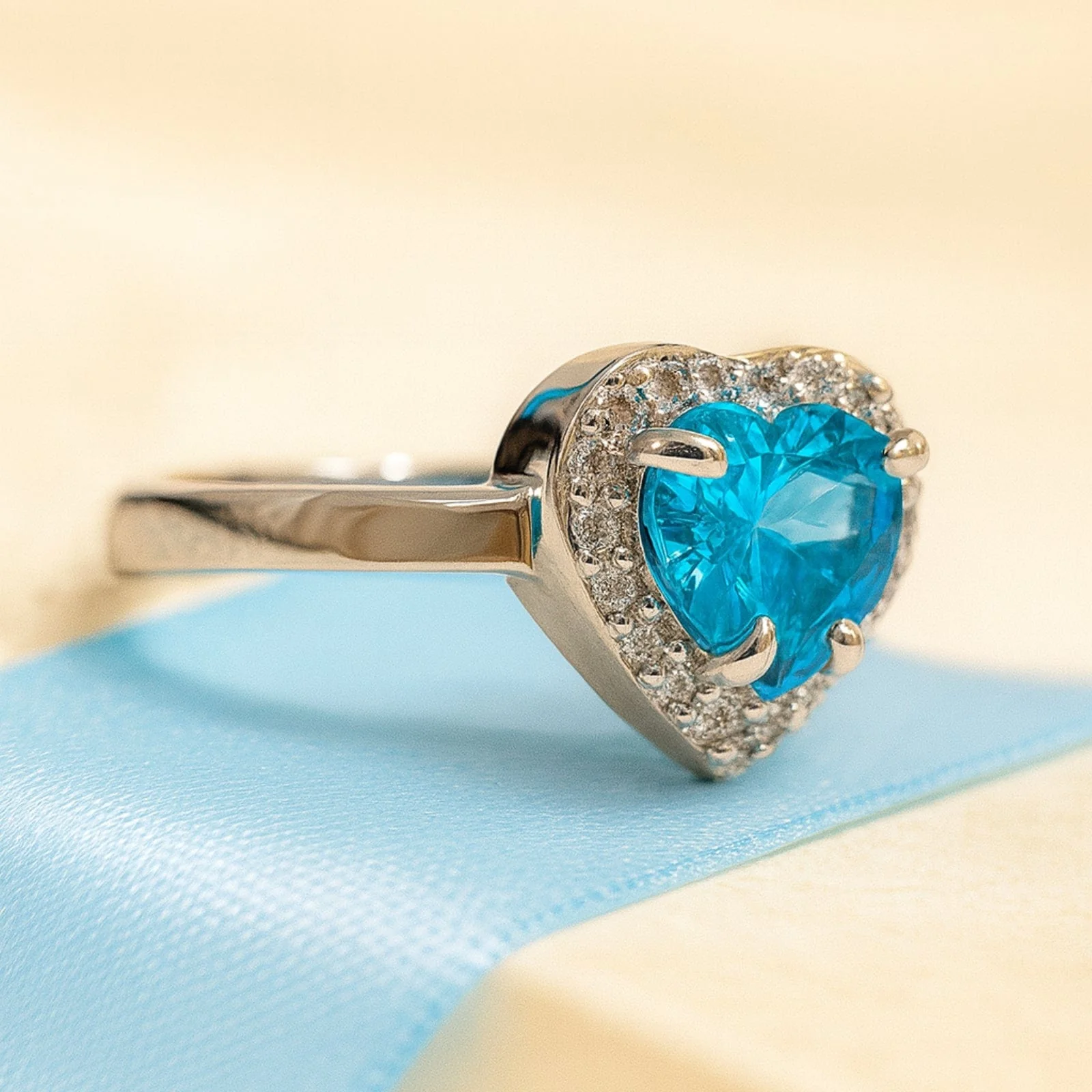 Zarkan 925 Hallmark The Blue Bold Diamond Pure Silver Adjustable Ring - Image 2