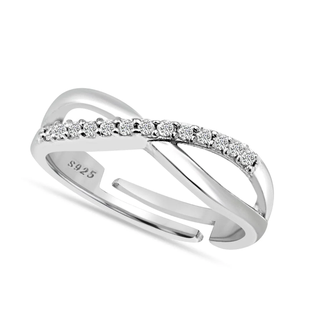 Zarkan 925 Silver American Diamond X Men Ring For Men - Image 2