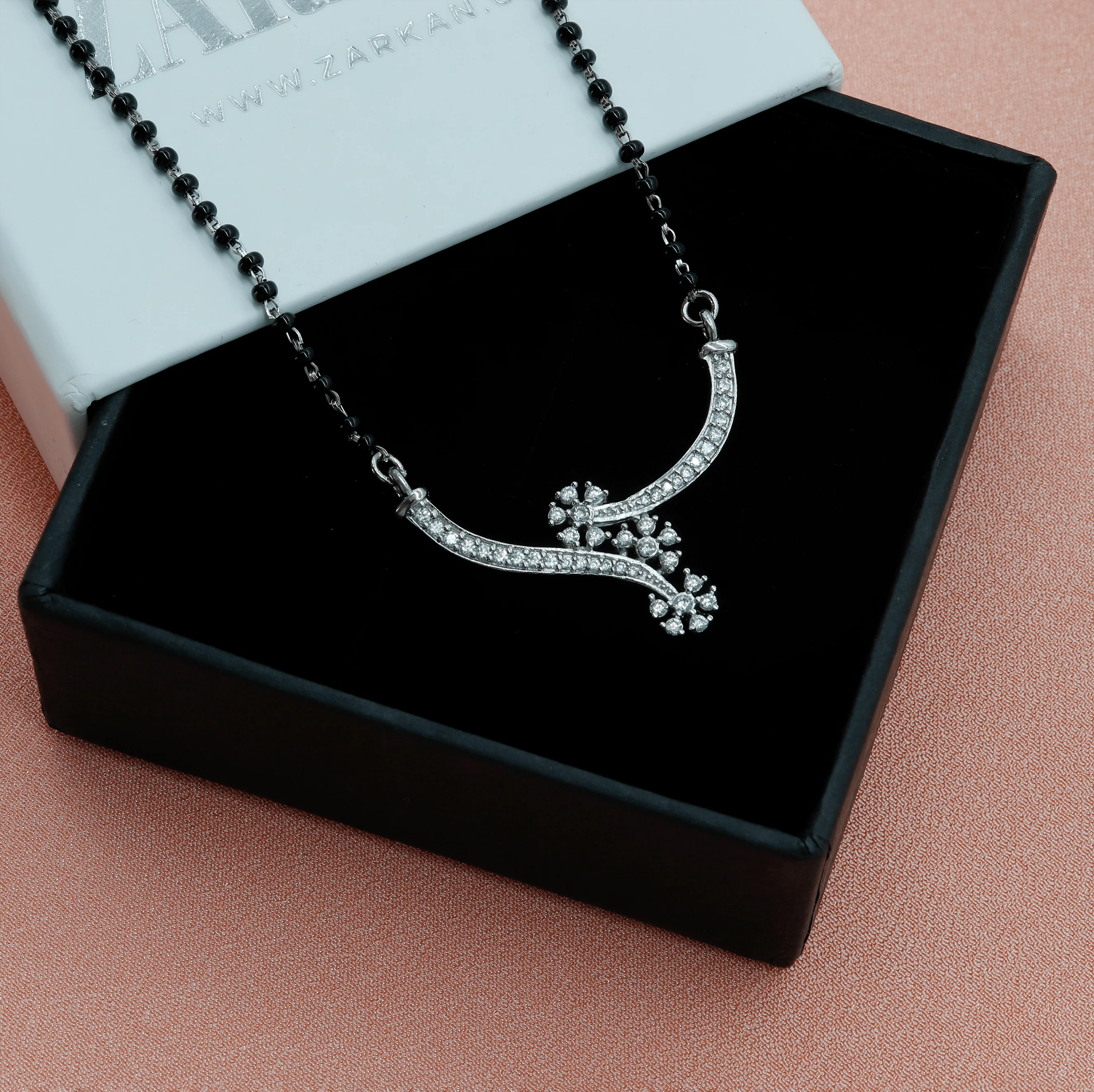 Zarkan 925 Silver Blossom Mangalsutra