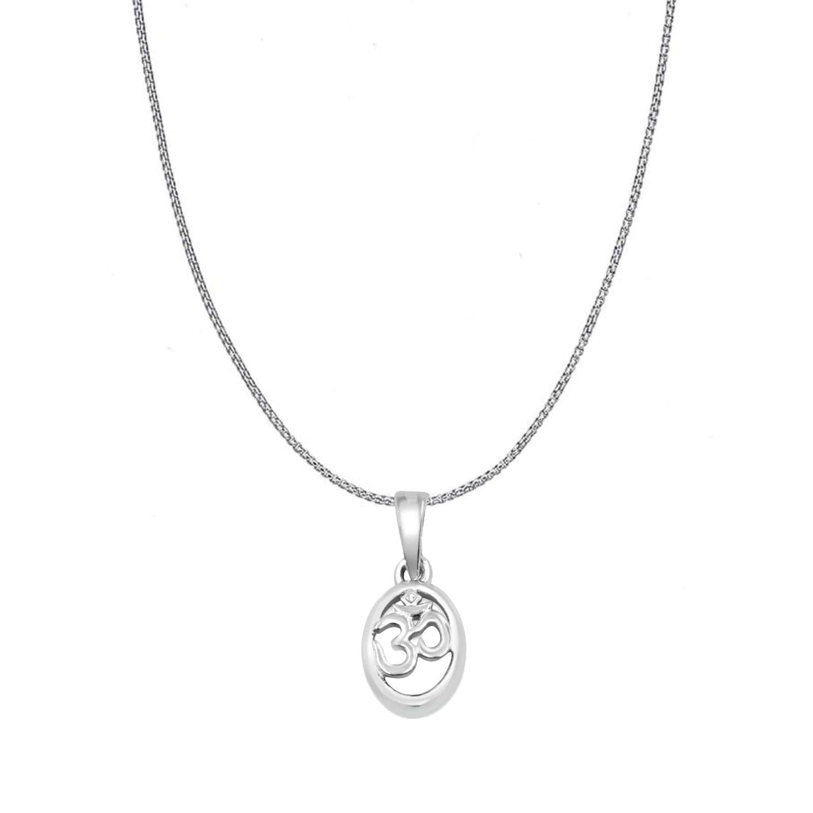 Hallmark Silver OM Pendant With Chain - Image 2