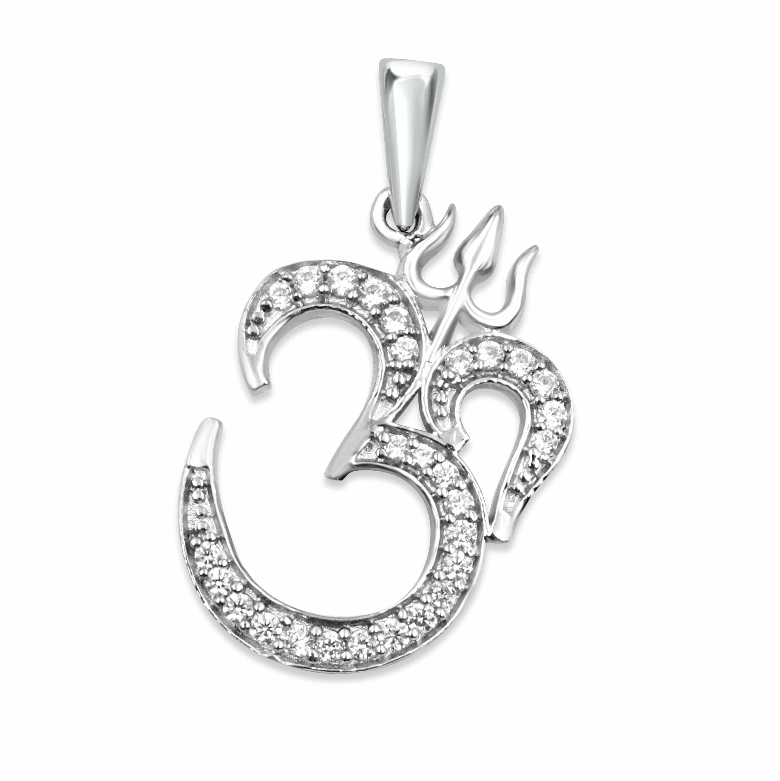 Zarkan 925 Silver OM Trishul Pendant With Chain - Image 3