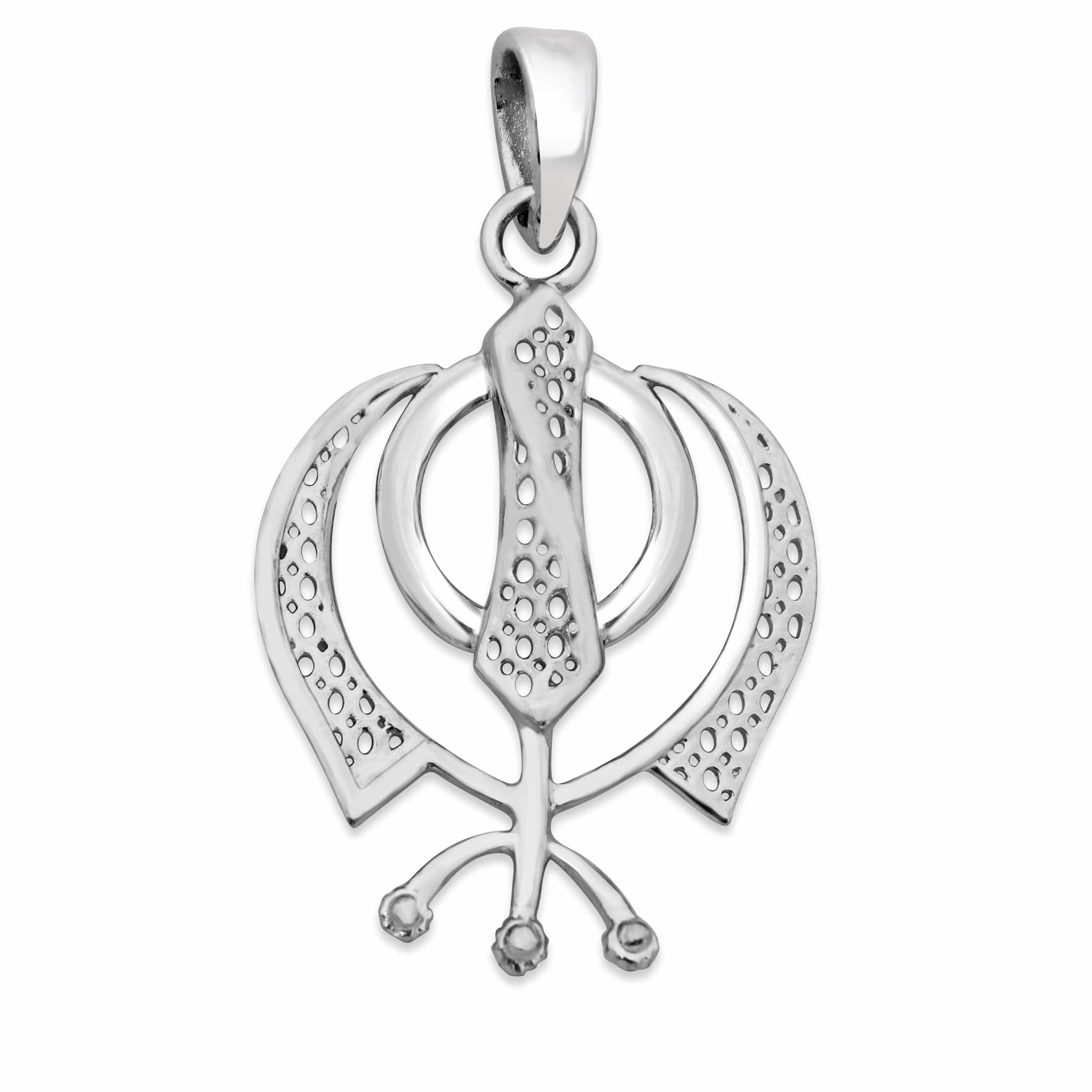 Zarkan 925 Silver Sikh Khanda Pendant With Chain - Image 3