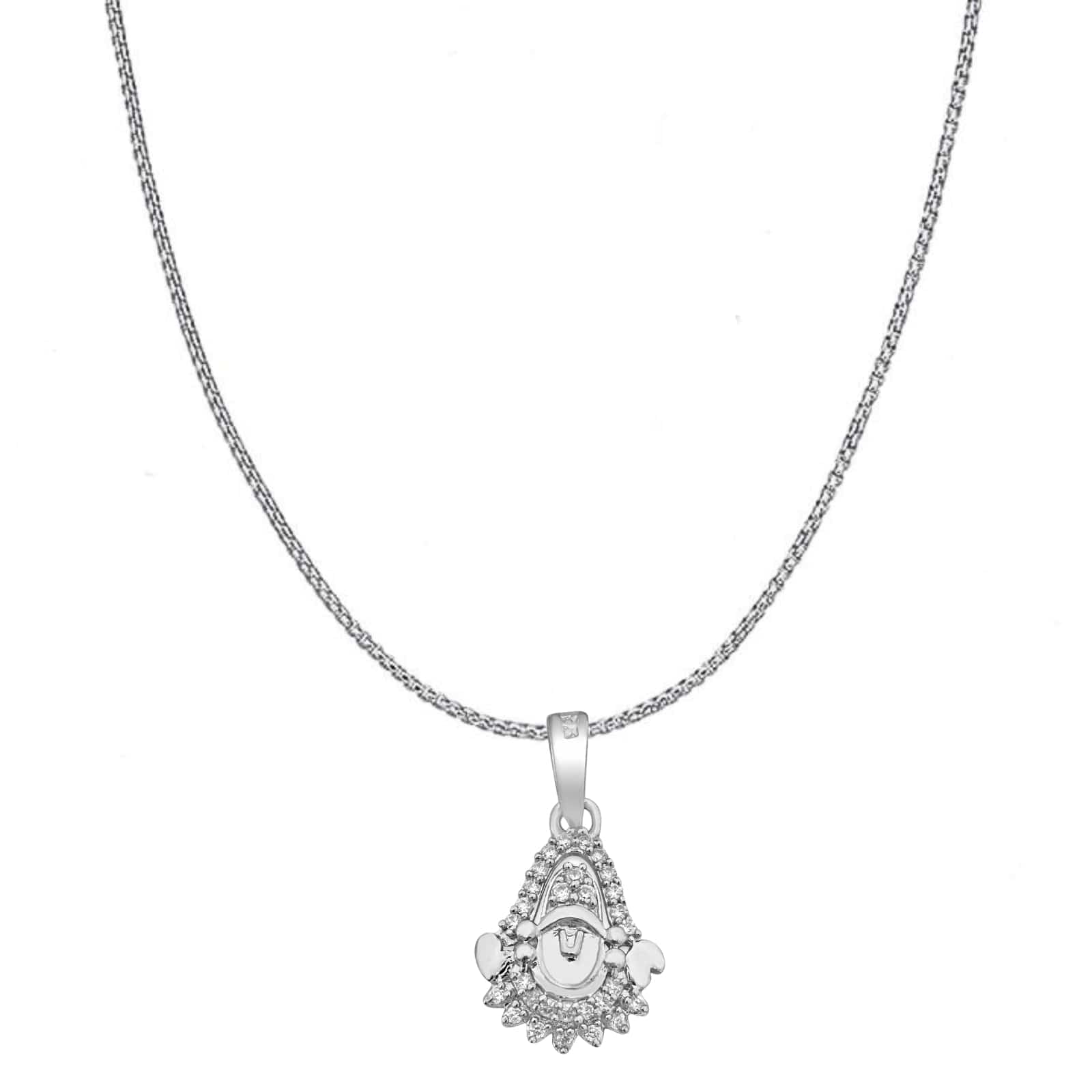 Zarkan 925 Silver Tirupati Balaji Pendant With Chain - Image 2