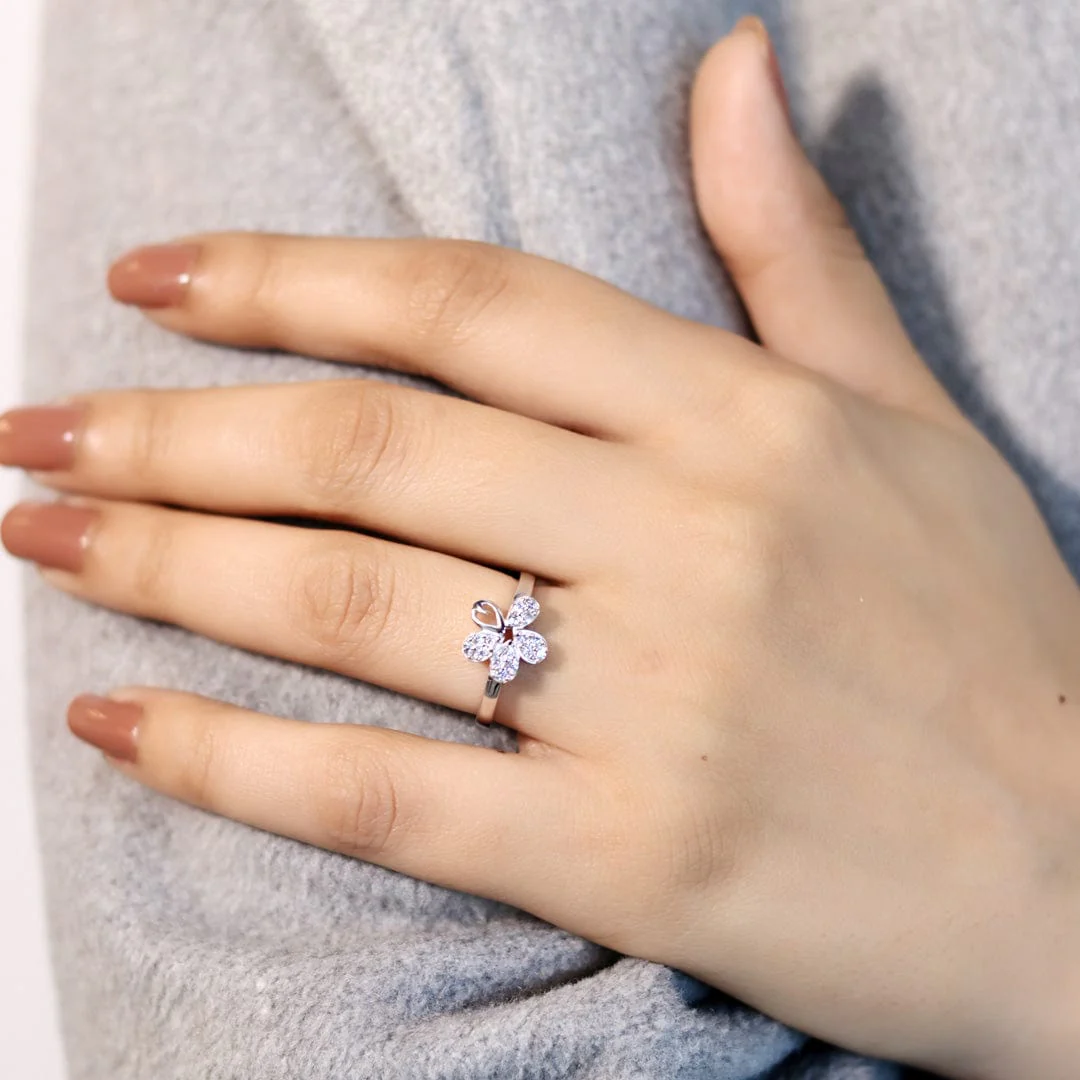 Zarkan Cute Flower For Love Pure 925 Silver Ring - Image 2