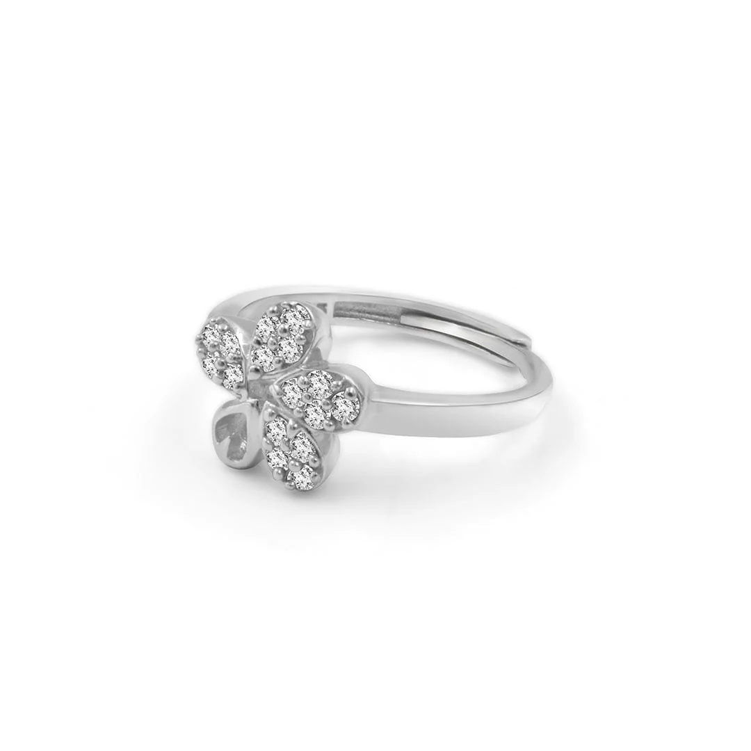 Zarkan Cute Flower For Love Pure 925 Silver Ring - Image 3