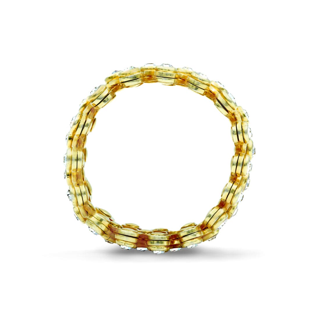 Zarkan Golden Studded Supple Convertible Bracelet & Ring (RING Kada) - Image 5