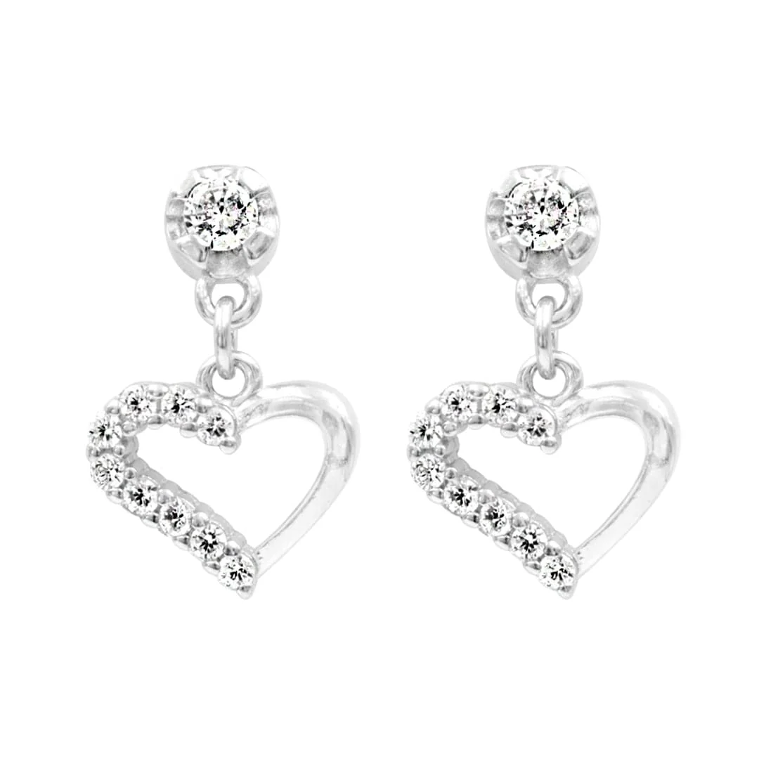Zarkan Signature Love Silver Drop Studs - Image 3