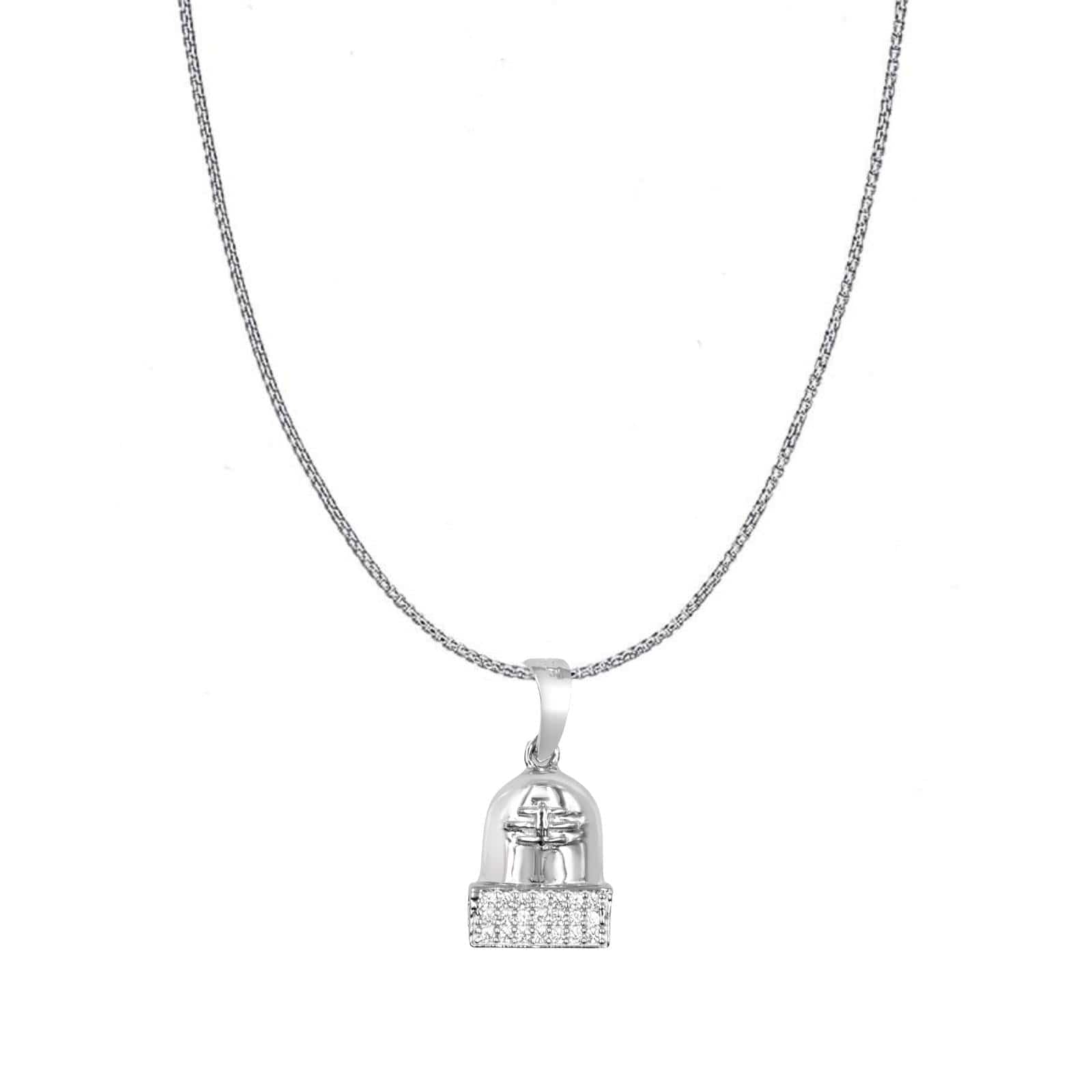 Zarkan Silver Shiva Lingam Pendant With Chain - Image 2