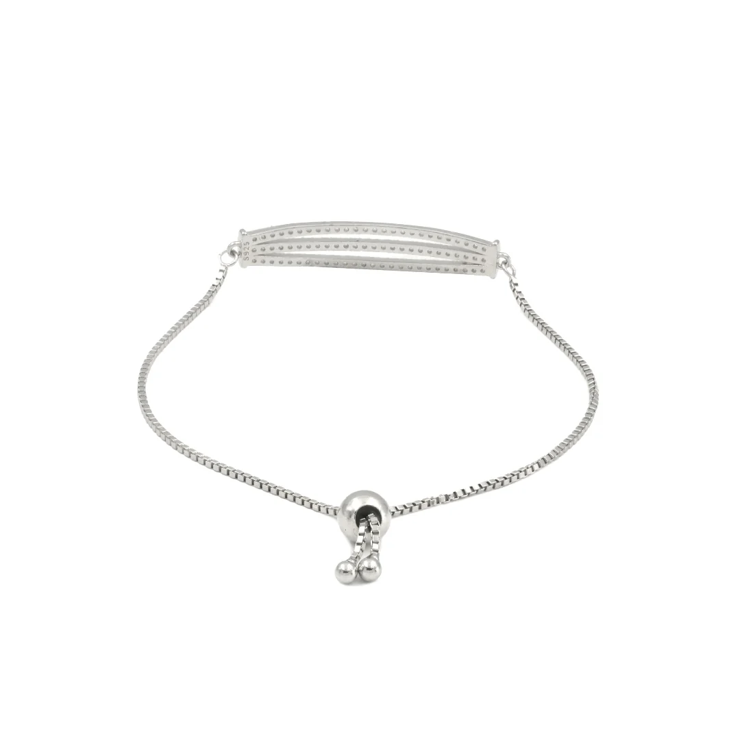 Zarkan Trio Style Zirkon Silver Bracelet - Image 5