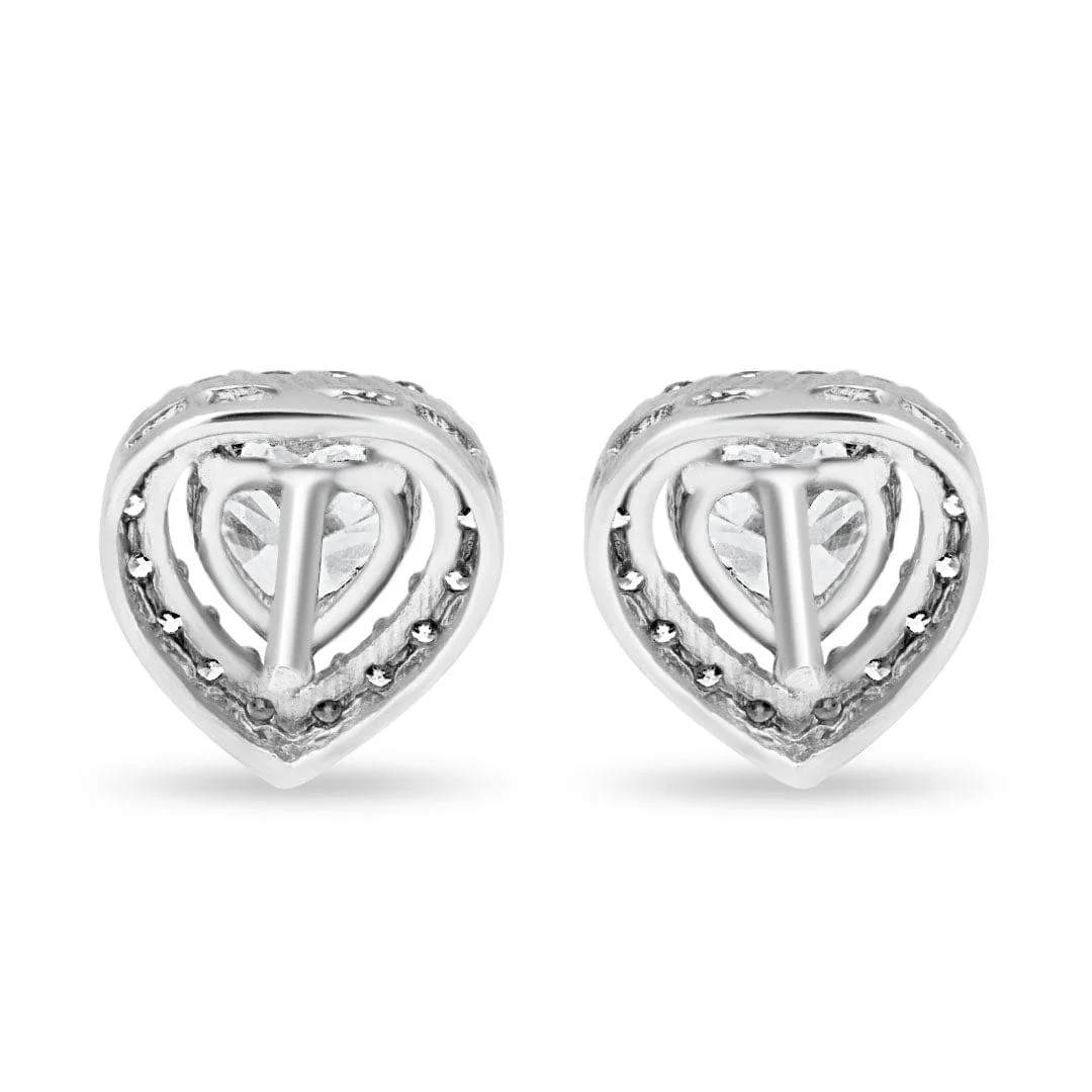 Zarkan Zircon Heart Cute Silver Studs - Image 4